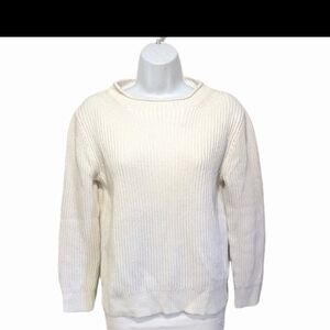 J Crew Rollneck Pullover Sweater S Ribbed Fisherman Coastal Beach #7